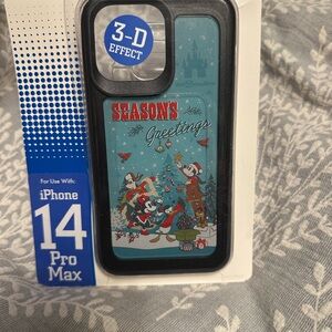 Disney Season's Greetings Teal iPhone 14 Pro Max Case